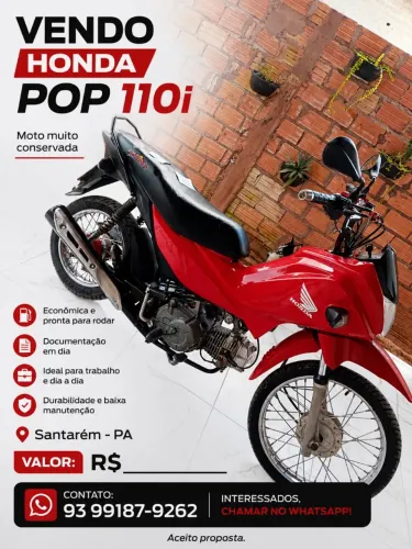 Vendo moto Pop 2018i