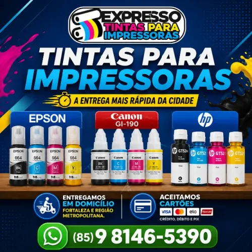 Tinta Epson HP e Canon. Fazemos Entregas e Aceitamos Cartões. Pagamento Na Entrega.