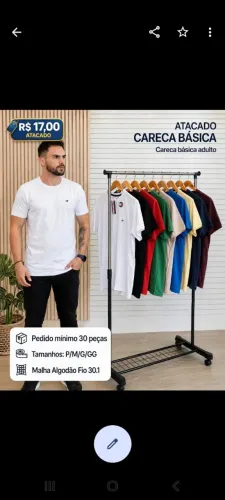 Camisas no atacado fio 30.1 multimarca