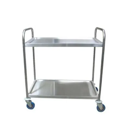 Carro de Serviço Inox 2 Prateleiras com Rodizios - Marcos 51 9  *