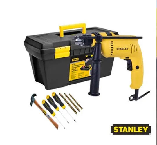 Kit furadeira stanley 700w 220V c/caixa 1martelo 3brocas 3chaves
