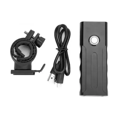 Lanterna Farol Dianteiro para Bicicleta Jws Ws-8227 2 Leds Preto Recarregável 9043
