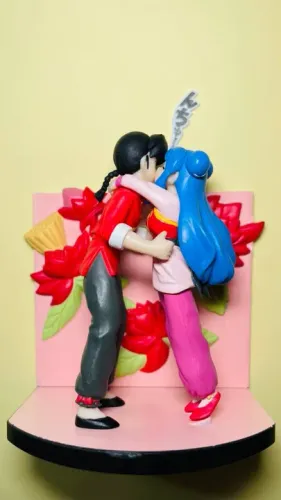 Ranma 1/2 Diorama Gashapon - Ranma e Shampoo altura 8 cm - do anime / mangá