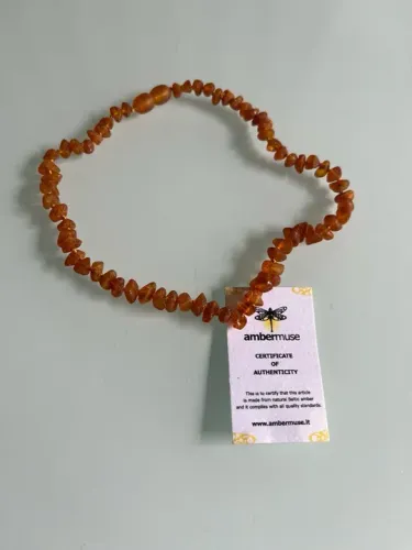 Colar de Âmbar Báltico para Bebê (Original da Lituânia)