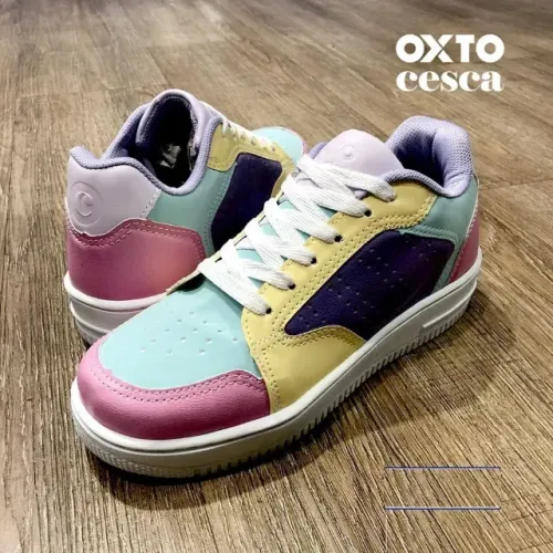 Tênis Oxto Original Cesca Colorido Pastel - Tam 35 - Novo