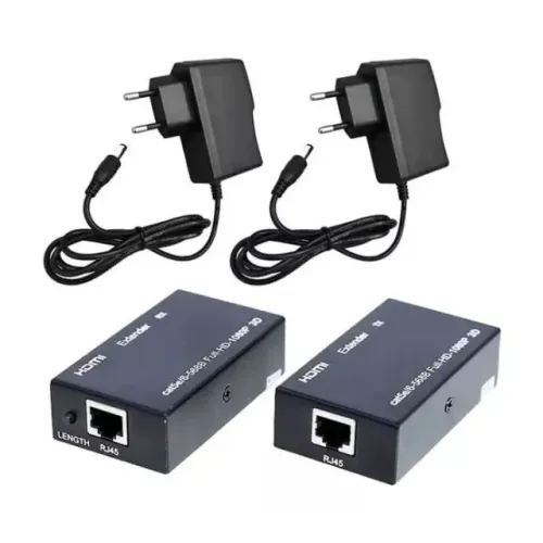 Extensor Hdmi 60metros 3d Cat5/cat6 Via Cabo Rede Rj45 1080p