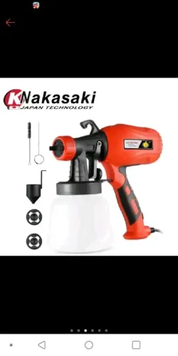 Pistola De Pintura 900w Nakasaki Pulverizadora Elétrica 1L Bicos de Metal Profissional