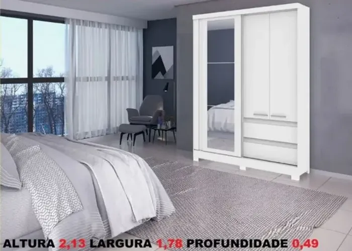 Guarda roupa casal portas de correr 