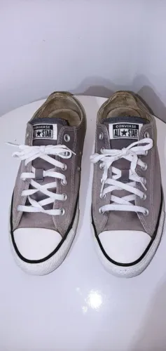 Tênis Converse All Star Cinza ( modelo: Chuck Taylor) cano baixo. Tam.39. (Usado)..