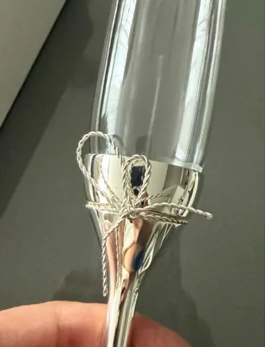 Casal de taças de cristal e prata/ VERA WANG/Love Knot