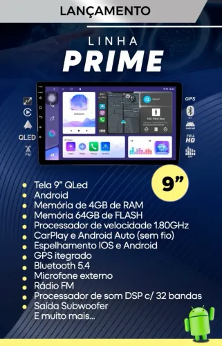 MULTIMÍDIAS AUDIO TECH 9 POLEGADAS PRIME 4/64 COM CARPLAY