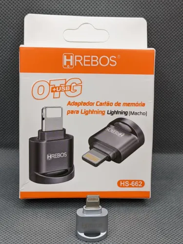 LEITOR DE CARTÃO DE MEMÓRIA MICRO SD HREBOS PARA IPHONE LIGHTNING