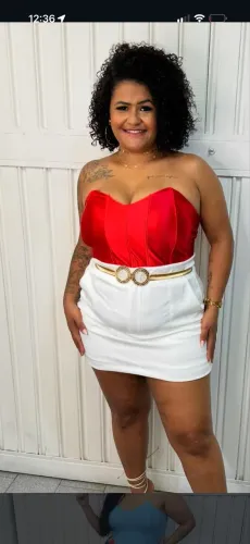 Corset vermelho cetim plus 