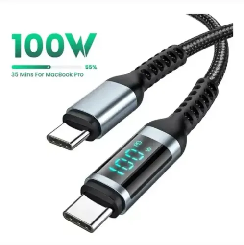 Cabo USB-C para Celular 100W com Display Digital