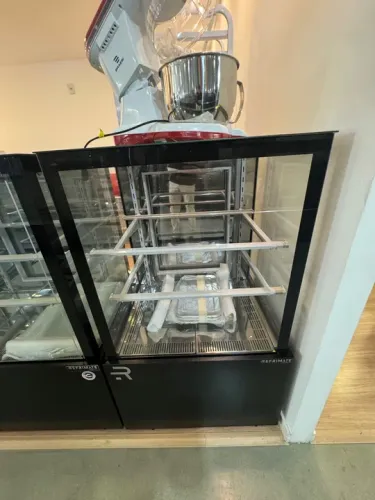 Vitrine Quente padaria cafés 0,75cm interior inox Nova