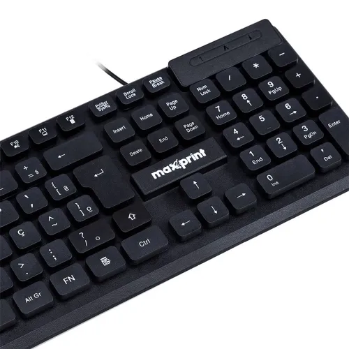 Teclado Maxprint Slim Compacto - Preto
