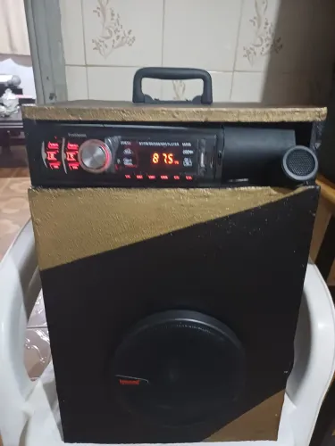 Caixa bob residencial corujinha player automotivo amplificado FM Bluetooth rca cont.remot