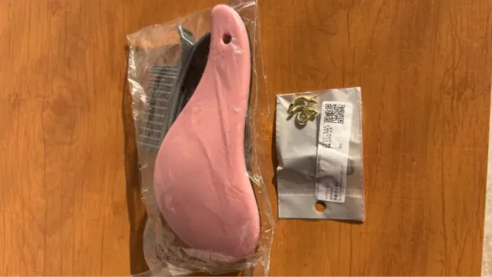 Escova desembaraçadora + presilha + par de brinco