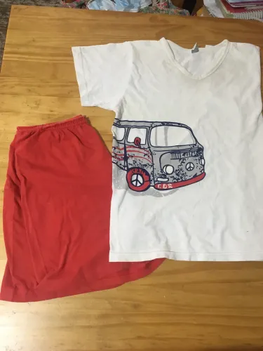 Pijama infantil curto de verão tamanho 10