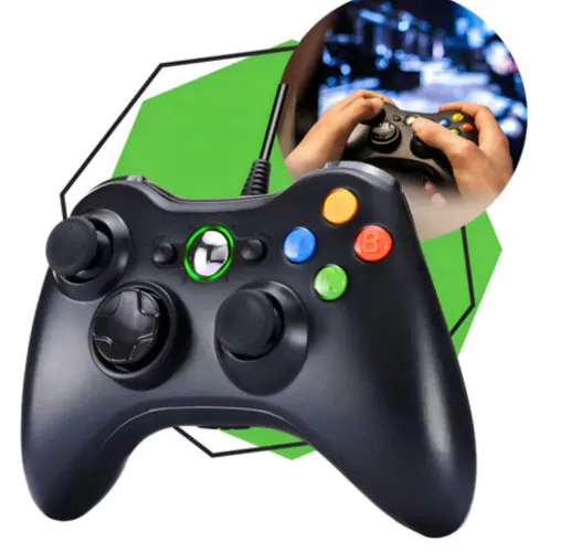 Controle Gamer Gamepad com Fio - Alta Precisão para Xbox 360 / PC