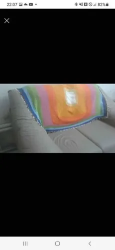 Manta Crochet Multicores para sofás, cadeiras e potronas