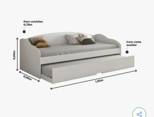 Vendo Bicama de solteiro com 1 colchão