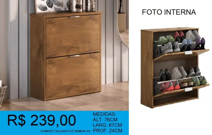 Sapateira para Calçados - 2 Portas