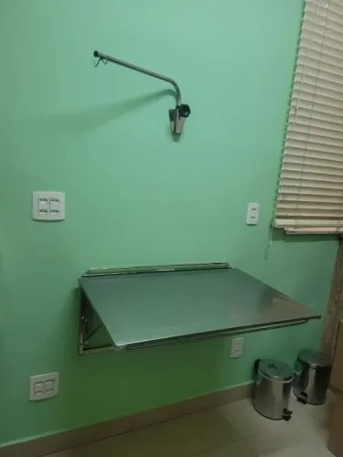 Mesa Veterinária Retrátil de Parede em Inox