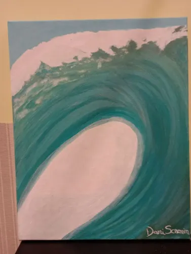 Quadro Onda Teahupo Pintura acrílica em tela.