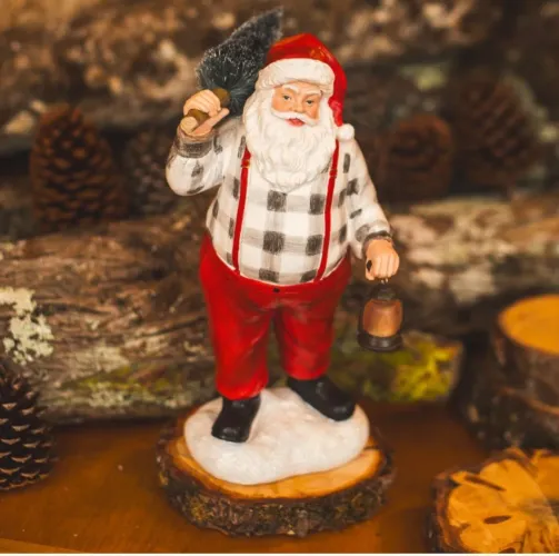 Enfeite de Natal Papai Noel Lenhador