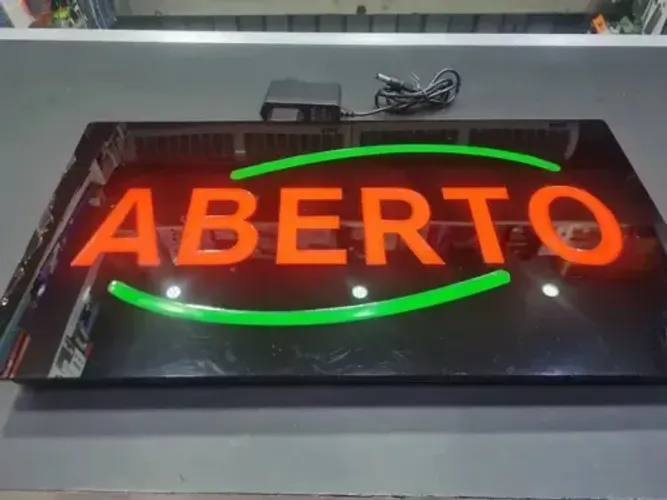 Placa Led Neon Aberto +Fonte produto novo