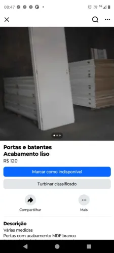 Portas novas com acabamento liso