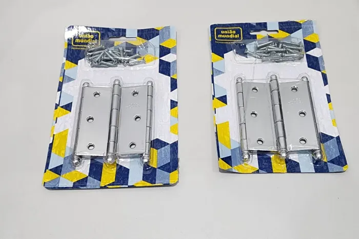2 Kits de 3 Dobradiças cada para Portas e Janelas -3x2 União Mundial