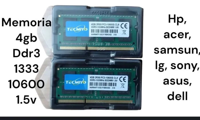 Memoria ram 4 gb ddr3 de 1333 de 10600 notebook, dell, acer, hp, mac, samsung,