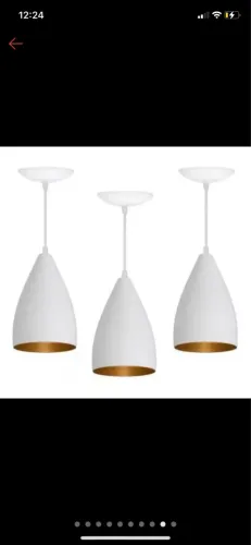 Kit 3 Pendente Luminária Modelo Vegas Lustre em Alumínio para casa Decoração Em Geral  