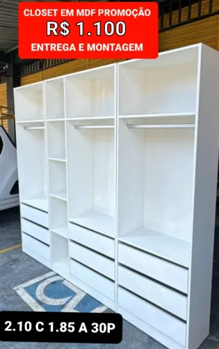 Closet Grande em MDF (Entregamos direto da Fábrica)