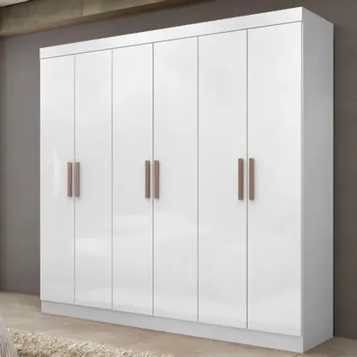 Guarda-Roupa Branco 6 Portas