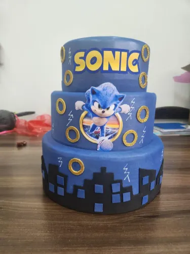Bolo Sonic Personalizado - Aniversário Infantil