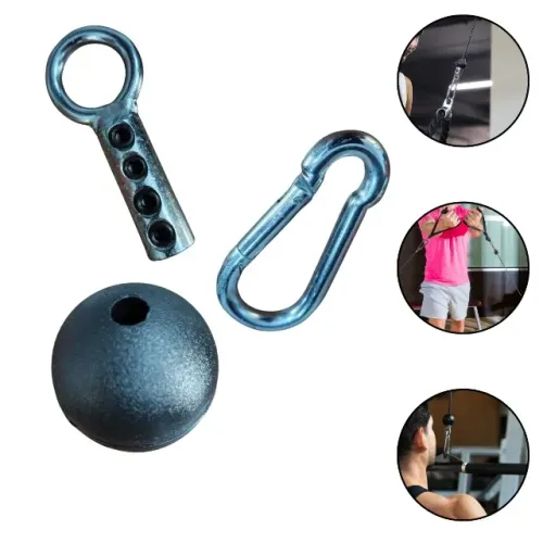 Kit Reparo Terminal Argola Mosquetão Bola Acessórios Fitness Aço Resistente Academia