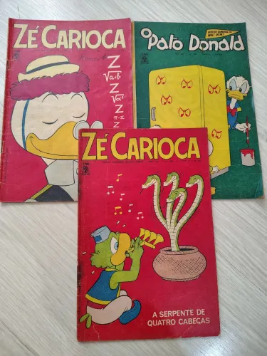Gibis 'O Pato Donald' e Zé Carioca, históricos, anos 1970. Venda avulsa.
