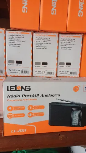 Caixa de som Rádio Portátil Analógico am fm recarregavel LE-661