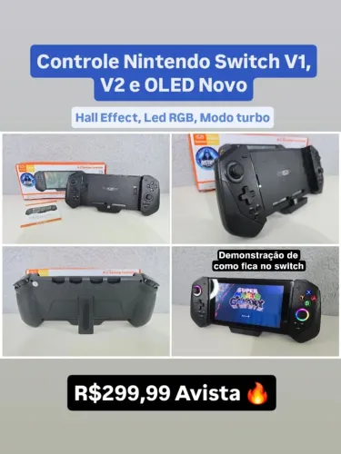 Controle Nintendo Switch V1, V2 e OLED com Hall Effect Novo !!!