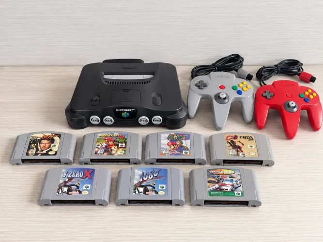 Nintendo 64 Original + 7 Jogos + 2 Controles + Cabos