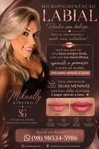 Modelo pra micropigmentação labial 