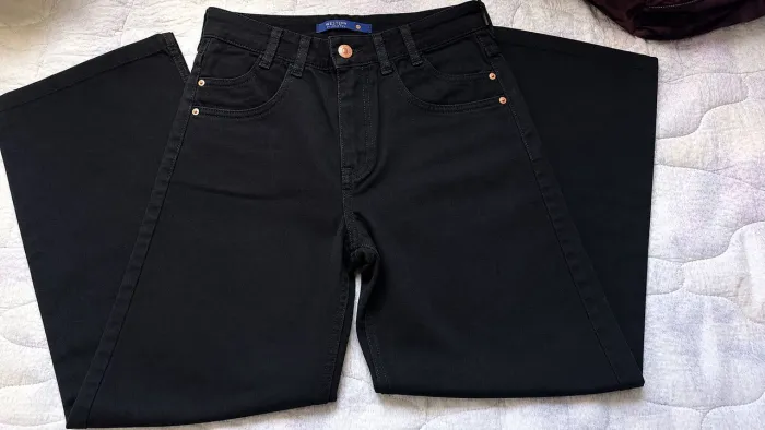 calça feminina wide leg preta