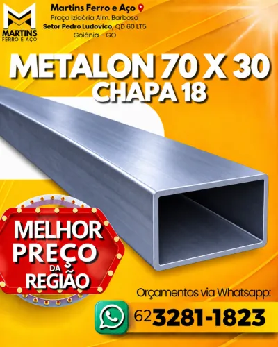 Metalon 70x30 chapa 18