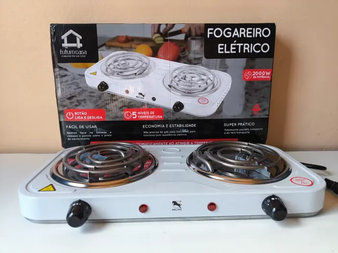 Fogão Elétrico Portátil 2 Bocas - 2000W
