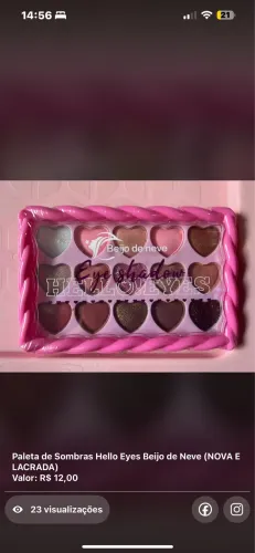 Paleta de Sombras Hello Eyes Beijo de Neve (NOVA E LACRADA)