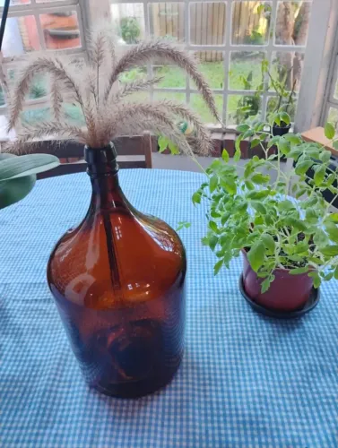 Garrafão De Vidro Marrom Âmbar 4,7l Arte Decoração Utilidade Armazenamento