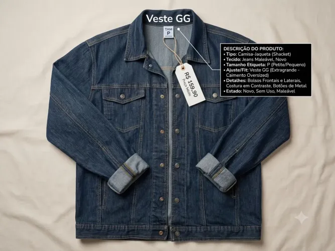 Jaqueta jeans gg nova